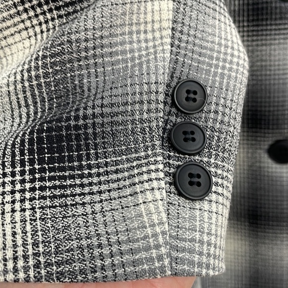 Vintage ALFRED SUNG Plaid Blazer Y2K late 90s wool greys - Picture 5 of 15